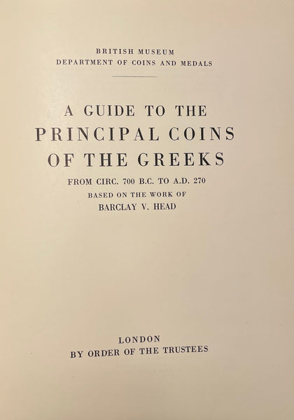 A Guide to the Principal Coins of the Greeks