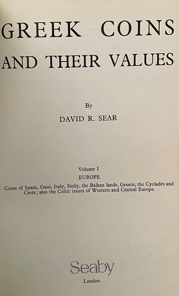 Greek Coins and Their Values, Volume 1 - Europe