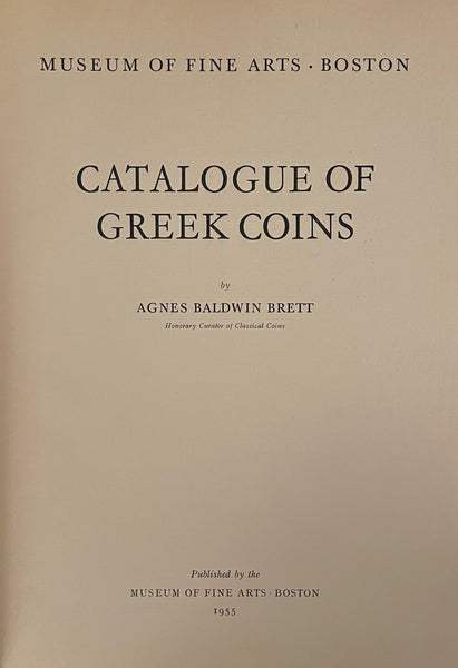 BMFA: A Catalogue of Greek Coins, Museum of Fine Arts, Boston